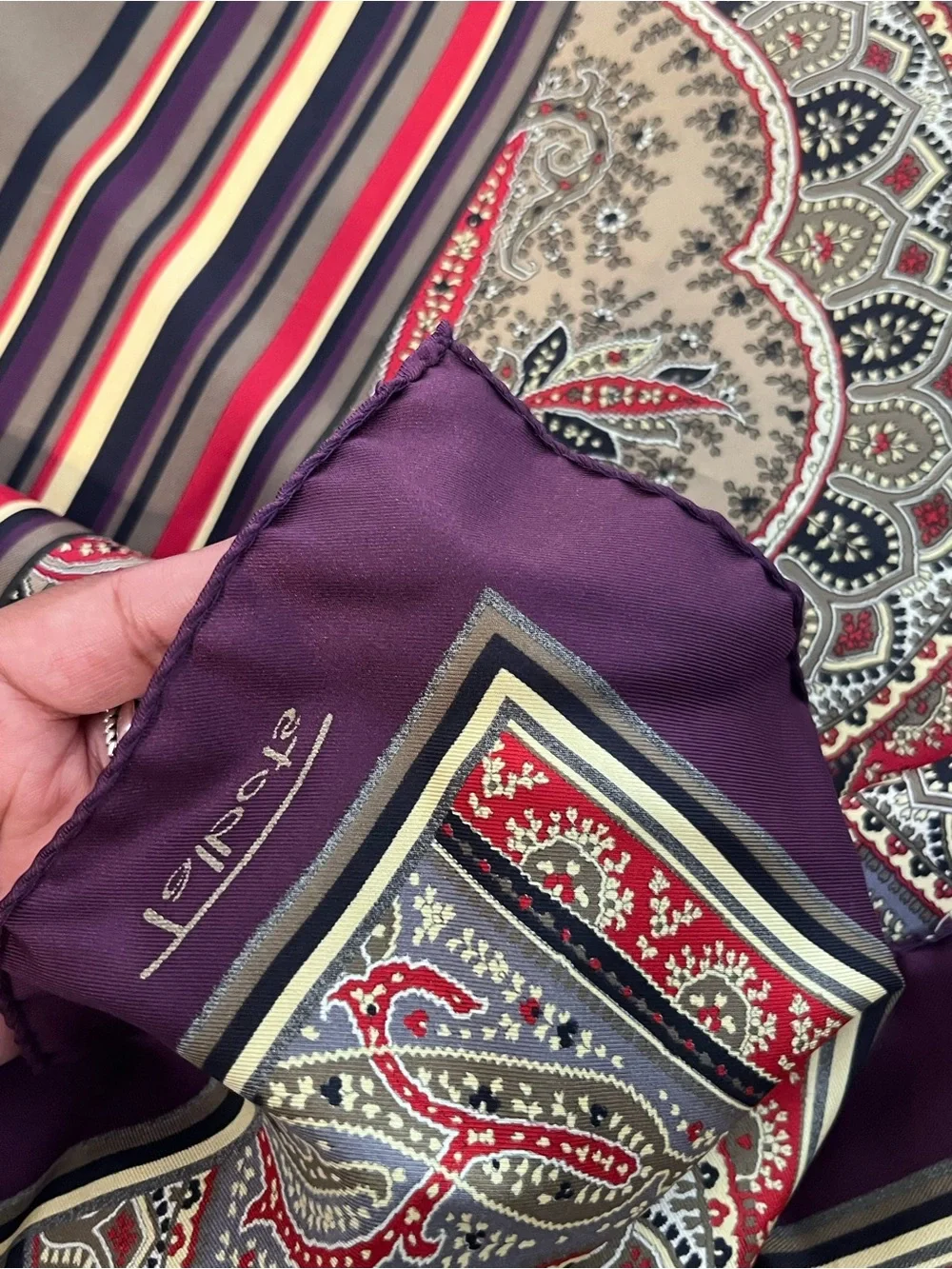 Vintage Talbots 100% Silk Paisley Boho Equestrian Old Money Square Scarf